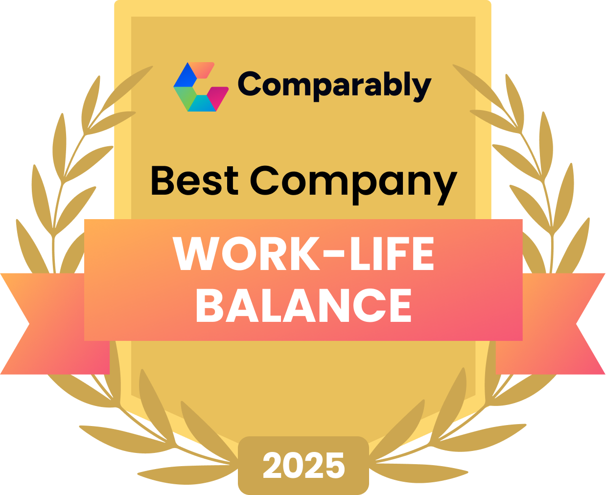 Comparably Best Company Work-Life Balance award badge