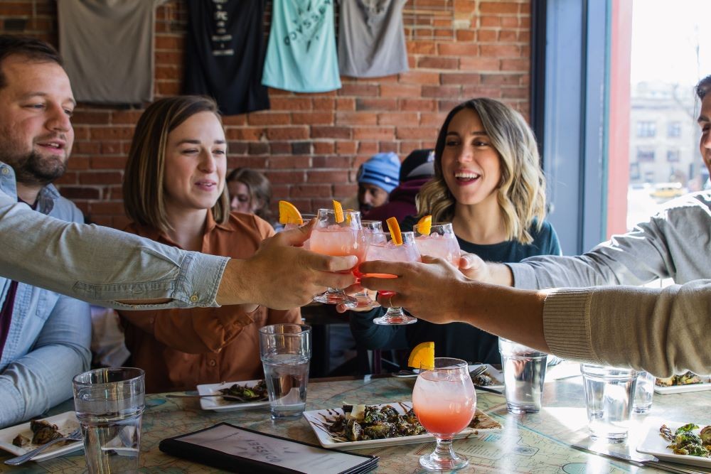People enjoying the Colorado Springs Bites & Brews tour