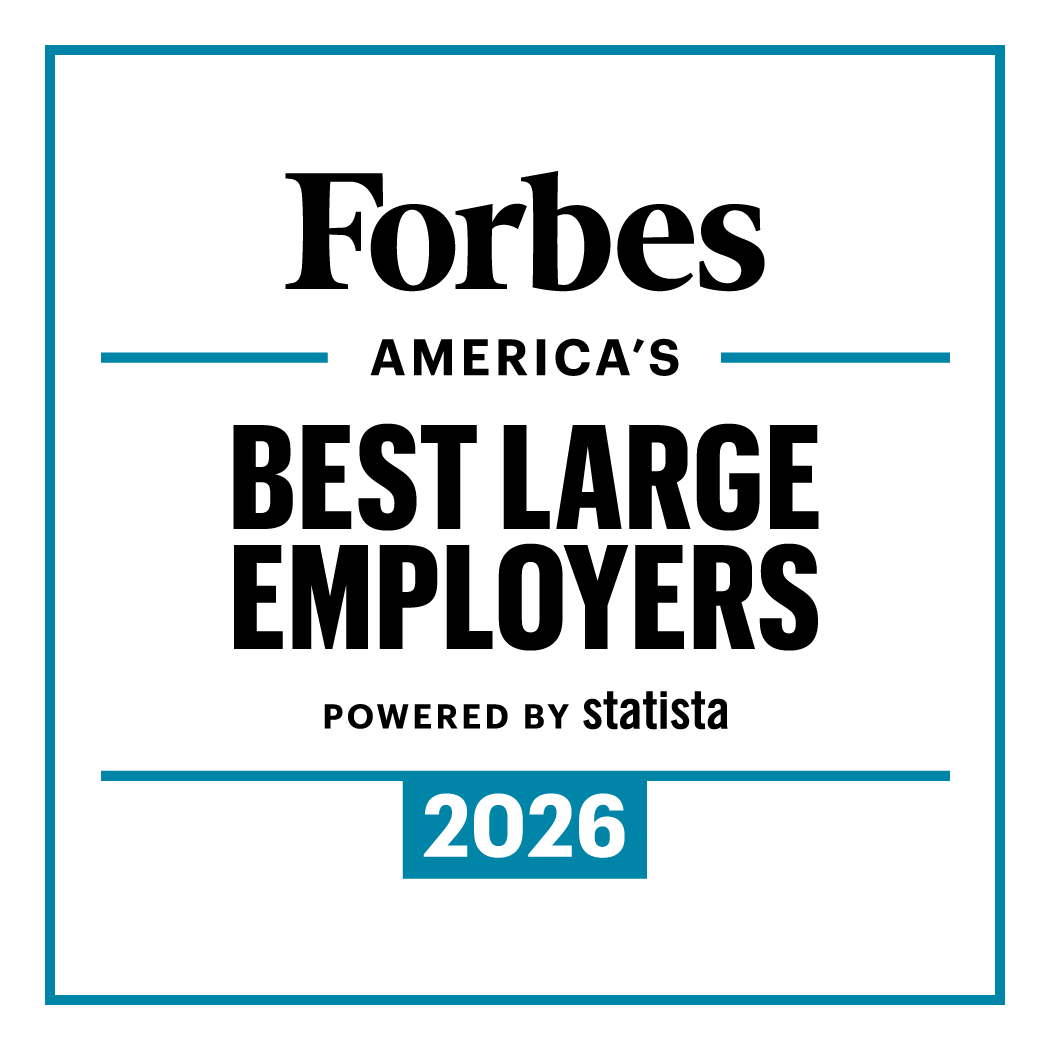 2026 Forbes America's Best Large Employers award badge.