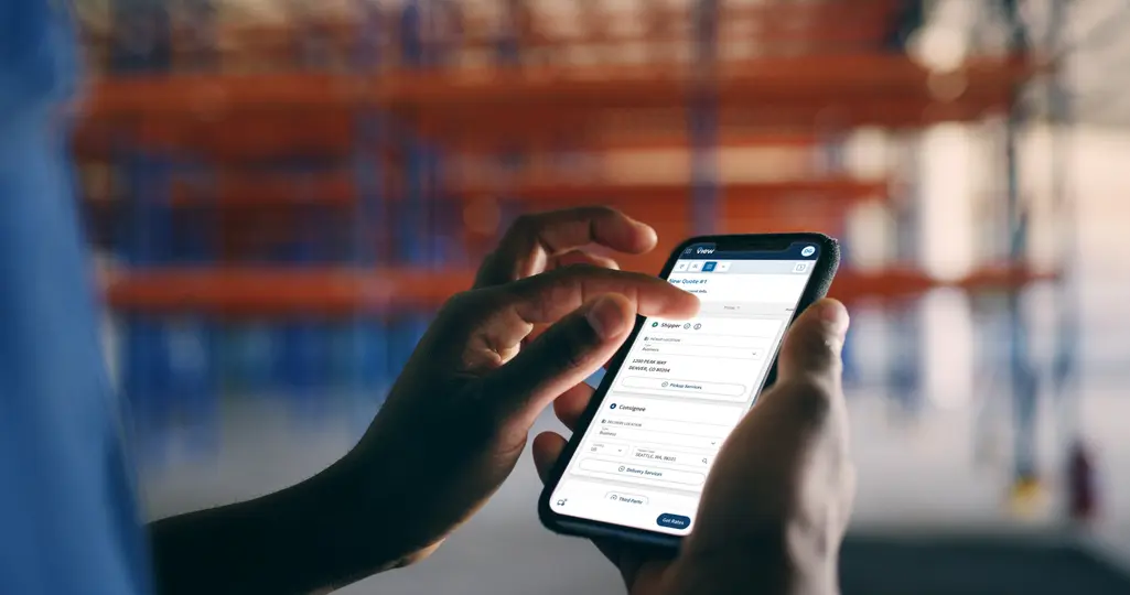Person using ArcBest View on a mobile phone